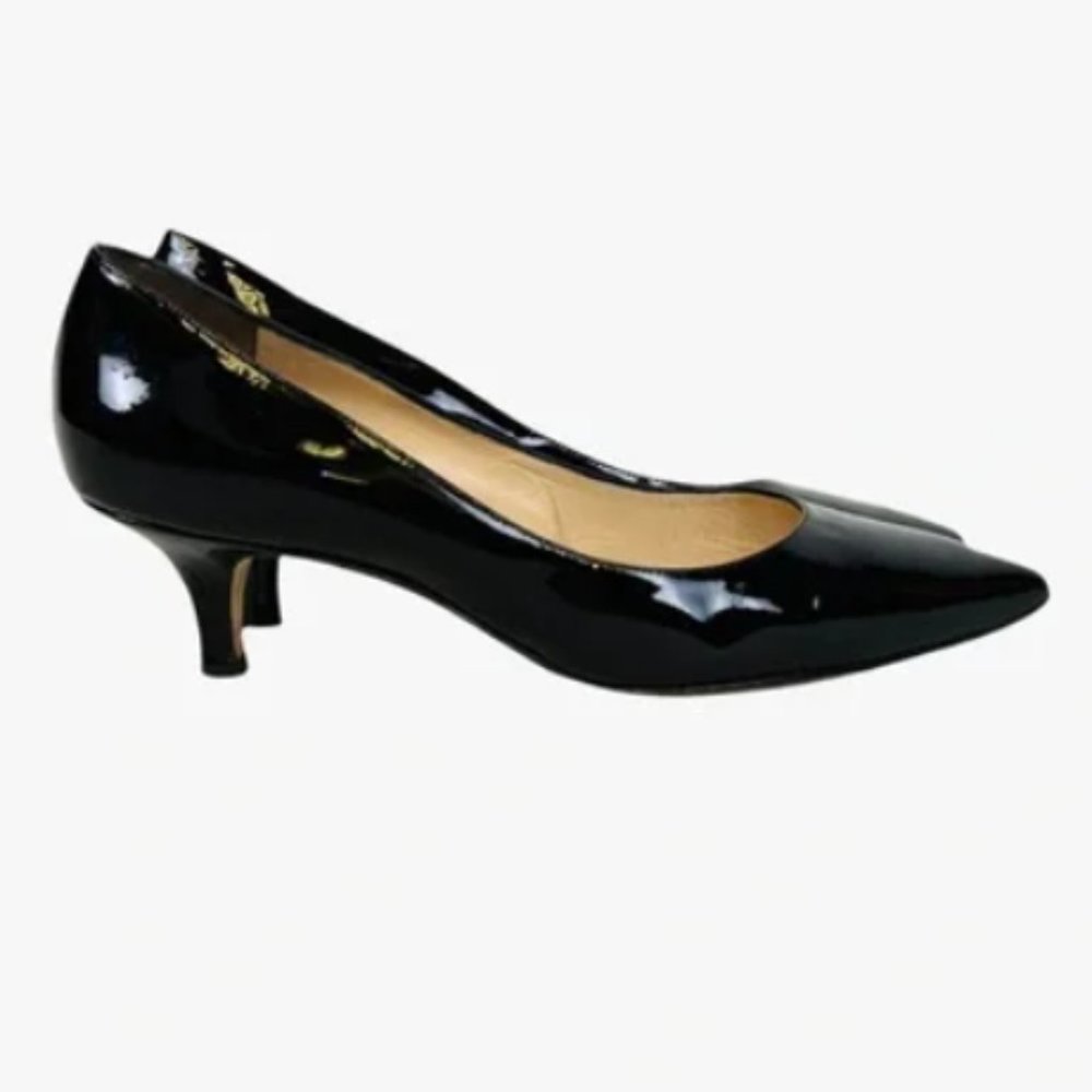 Black Patent Manolo Kitten Heels | 37